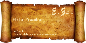 Eble Zsombor névjegykártya